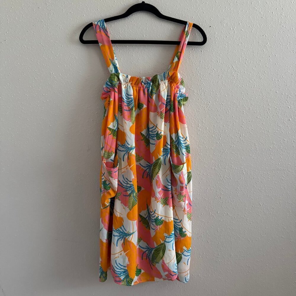 Caramela Tropical Floral Maxi Dress Sleeveless Size Large